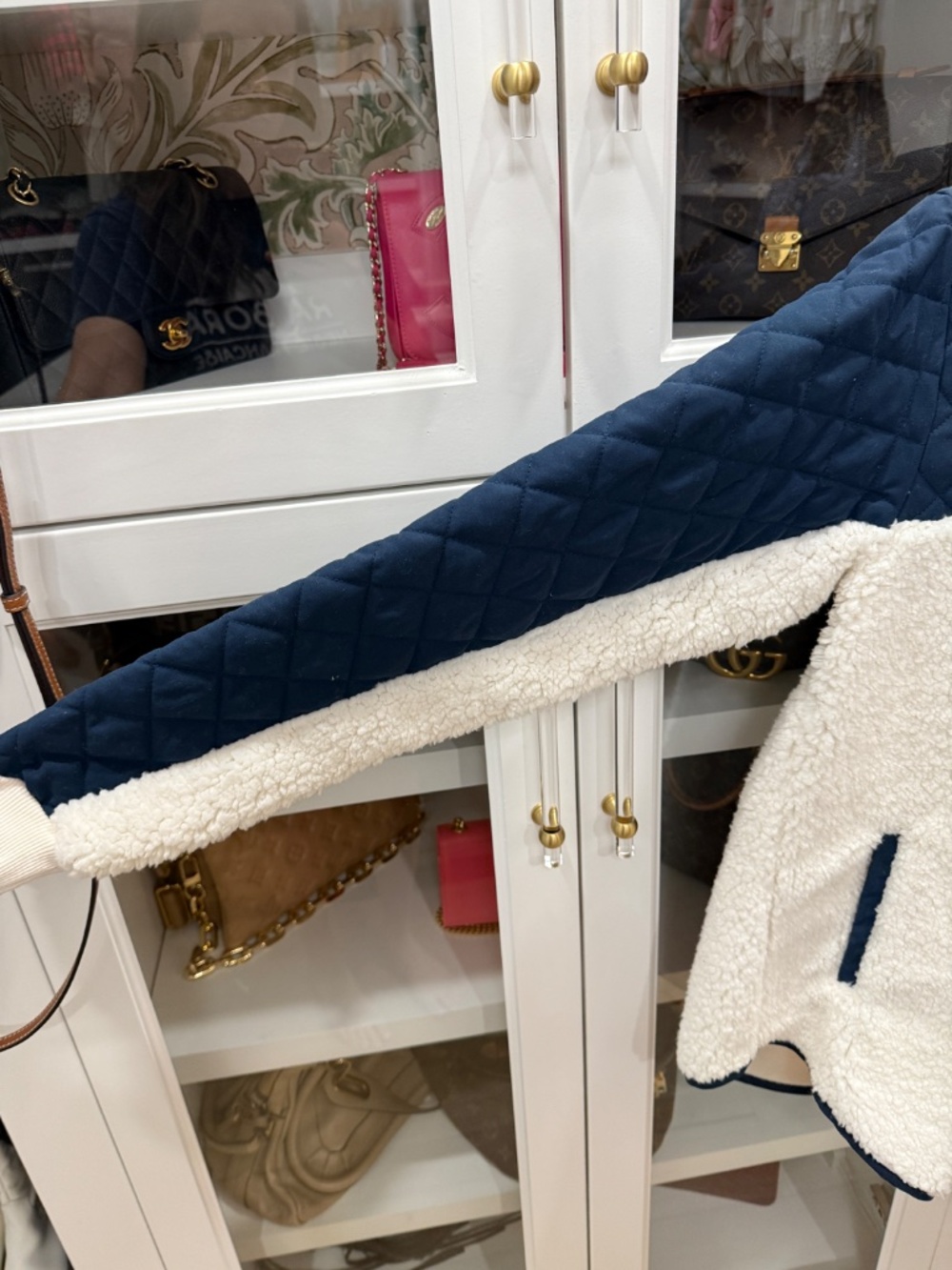 NWT Lauren James Logan Quilted Pullover in Sailor Navy - Picture 3 of 9
